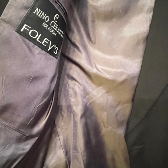 Nino Cerruti vtg double breasted boyfriend coat dark black vintage medium weight - Picture 3 of 10